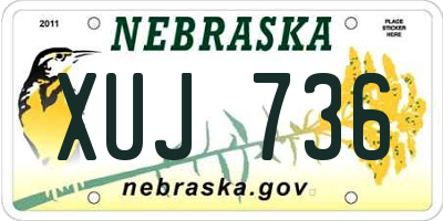NE license plate XUJ736