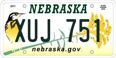 NE license plate XUJ751