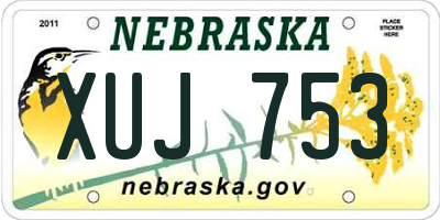 NE license plate XUJ753
