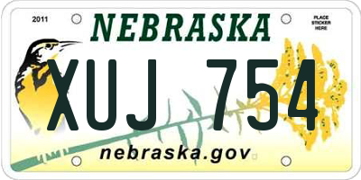 NE license plate XUJ754