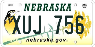 NE license plate XUJ756