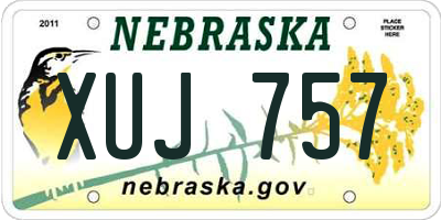 NE license plate XUJ757