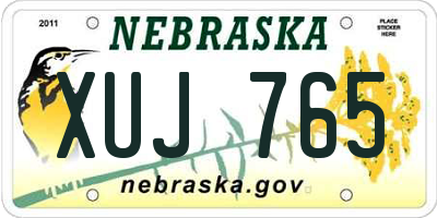 NE license plate XUJ765