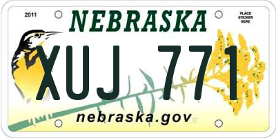 NE license plate XUJ771
