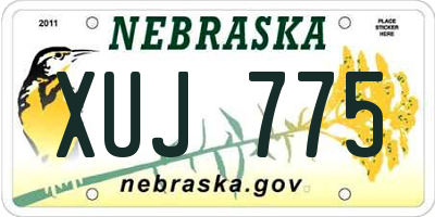 NE license plate XUJ775
