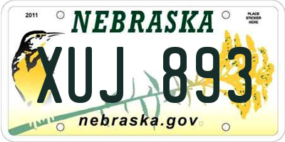 NE license plate XUJ893