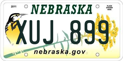 NE license plate XUJ899