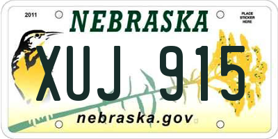 NE license plate XUJ915