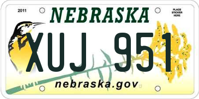 NE license plate XUJ951