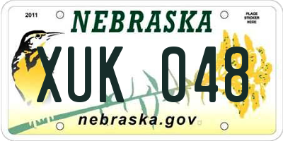 NE license plate XUK048