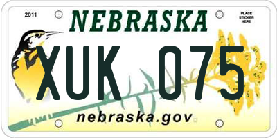 NE license plate XUK075