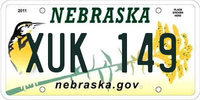 NE license plate XUK149