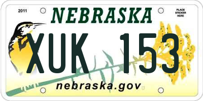 NE license plate XUK153