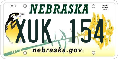 NE license plate XUK154