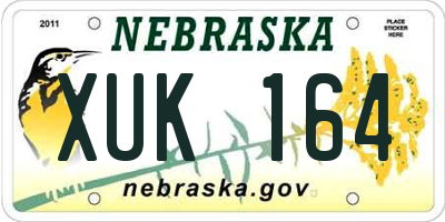 NE license plate XUK164