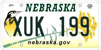 NE license plate XUK199