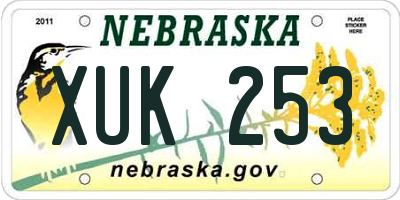 NE license plate XUK253