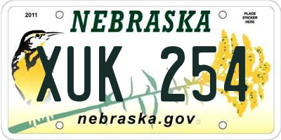 NE license plate XUK254