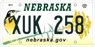 NE license plate XUK258