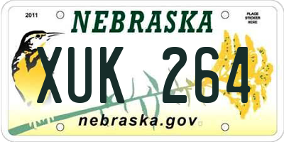 NE license plate XUK264