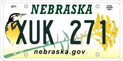 NE license plate XUK271