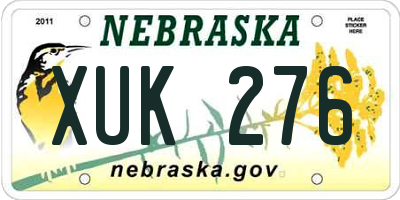 NE license plate XUK276