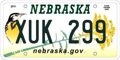 NE license plate XUK299