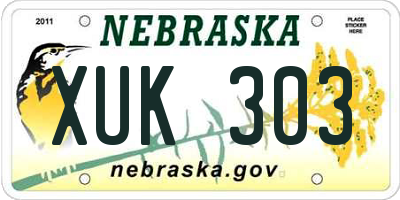 NE license plate XUK303