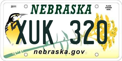 NE license plate XUK320