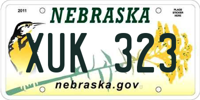 NE license plate XUK323