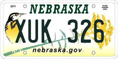 NE license plate XUK326