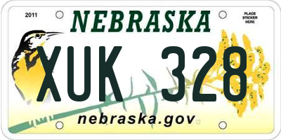 NE license plate XUK328