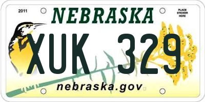 NE license plate XUK329