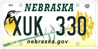 NE license plate XUK330