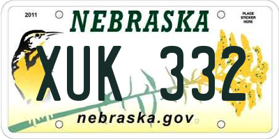 NE license plate XUK332
