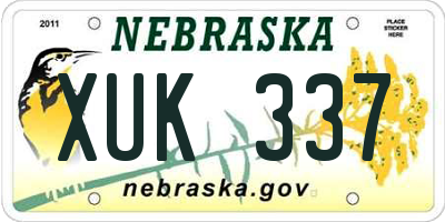 NE license plate XUK337