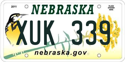 NE license plate XUK339