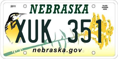 NE license plate XUK351