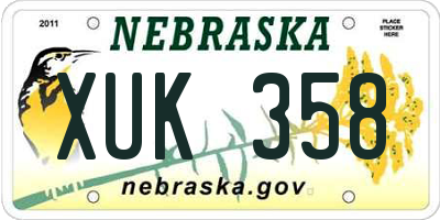 NE license plate XUK358