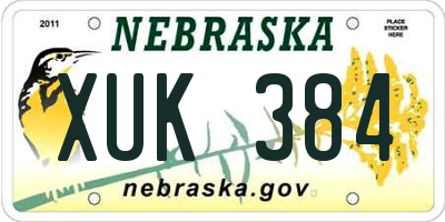 NE license plate XUK384