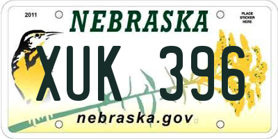 NE license plate XUK396