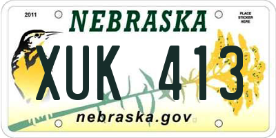 NE license plate XUK413