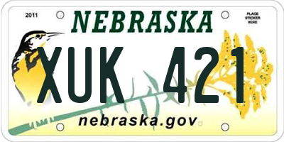 NE license plate XUK421