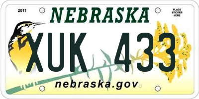 NE license plate XUK433