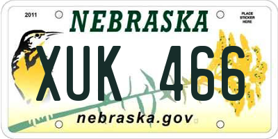 NE license plate XUK466