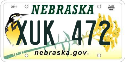 NE license plate XUK472
