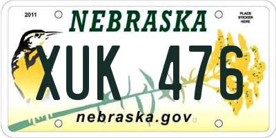 NE license plate XUK476