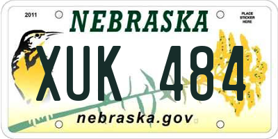 NE license plate XUK484