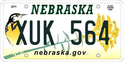 NE license plate XUK564