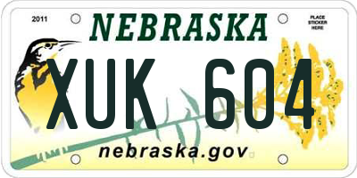 NE license plate XUK604